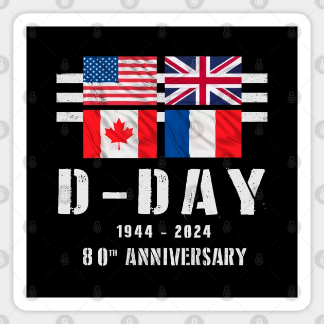 1944 D-Day 2024 80th Anniversary Normandy Magnet by Jose Luiz Filho